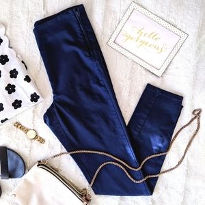 H&M high waisted navy blue skinny leg pants